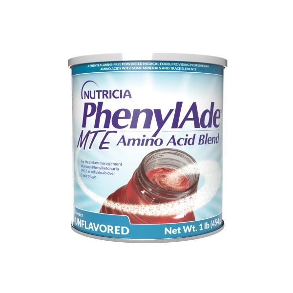 Oral Supplement PhenylAde® MTE Amino Acid Blend Unflavored Powder 16 oz. / 454 Gram Canister