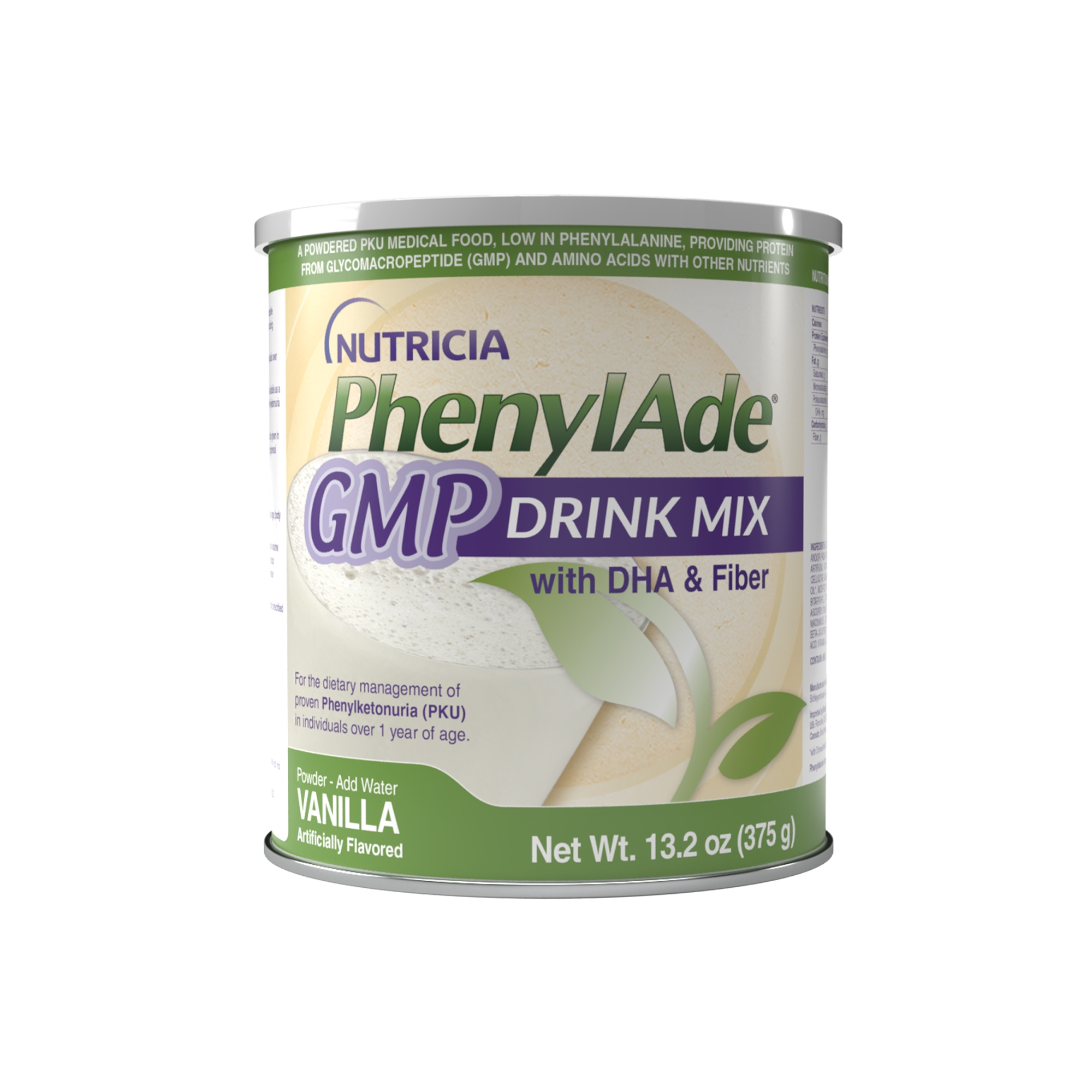 Oral Supplement PhenylAde® GMP Vanilla Flavor Powder 13.2 oz. / 375 Gram Canister