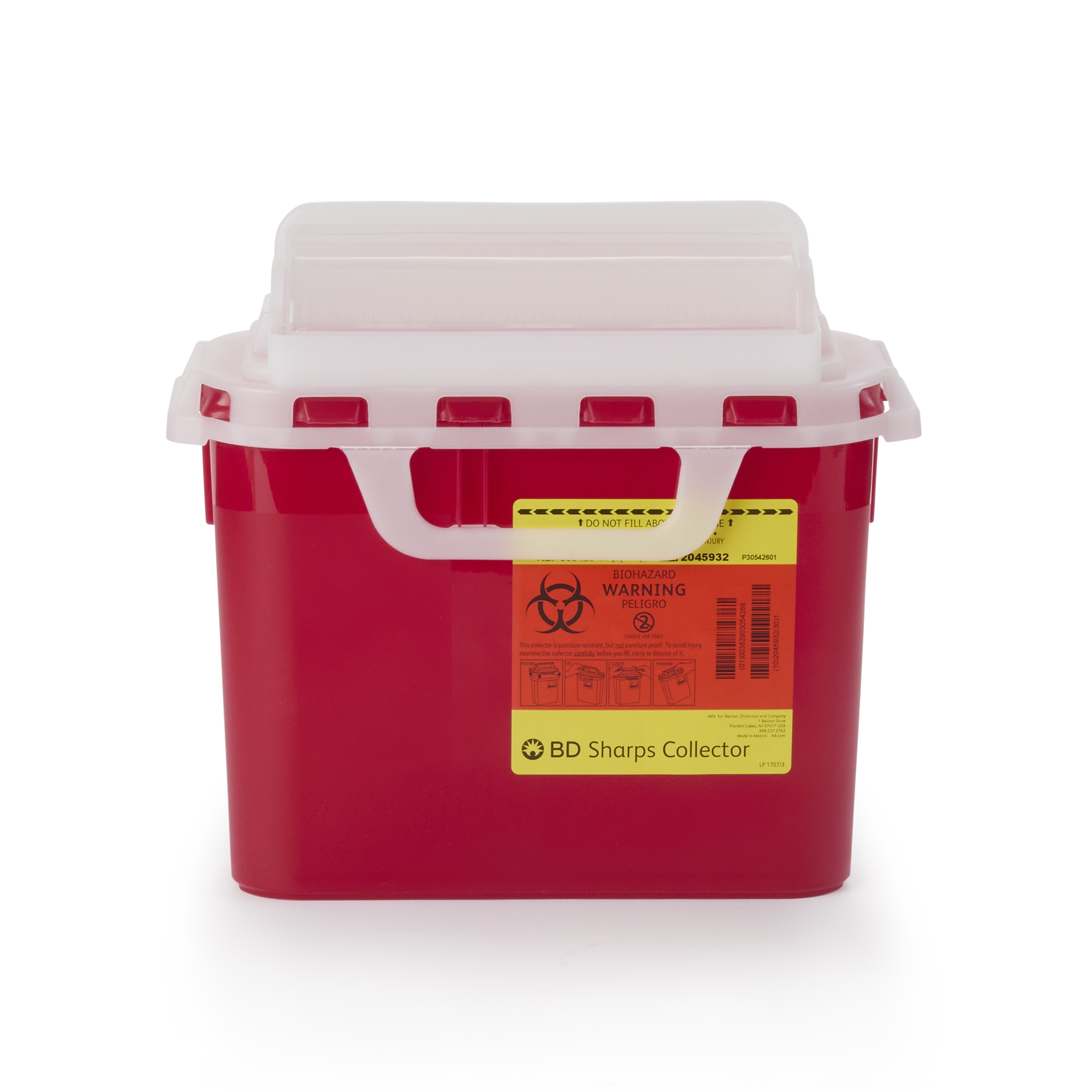 Sharps Container BD™ Red Base 12 H X 12 W X 4-4/5 D Inch Horizontal Entry 1.35 Gallon Sharps Container BD™ Red Base 12 H X 12 W X 4-4/5 D Inch Horizontal Entry 1.35 Gallon
