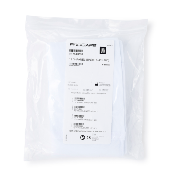 Abdominal Binder ProCare® Premium One Size Fits Most Hook and Loop Closure 45 to 62 Inch Waist Circumference 12 Inch Height Adult