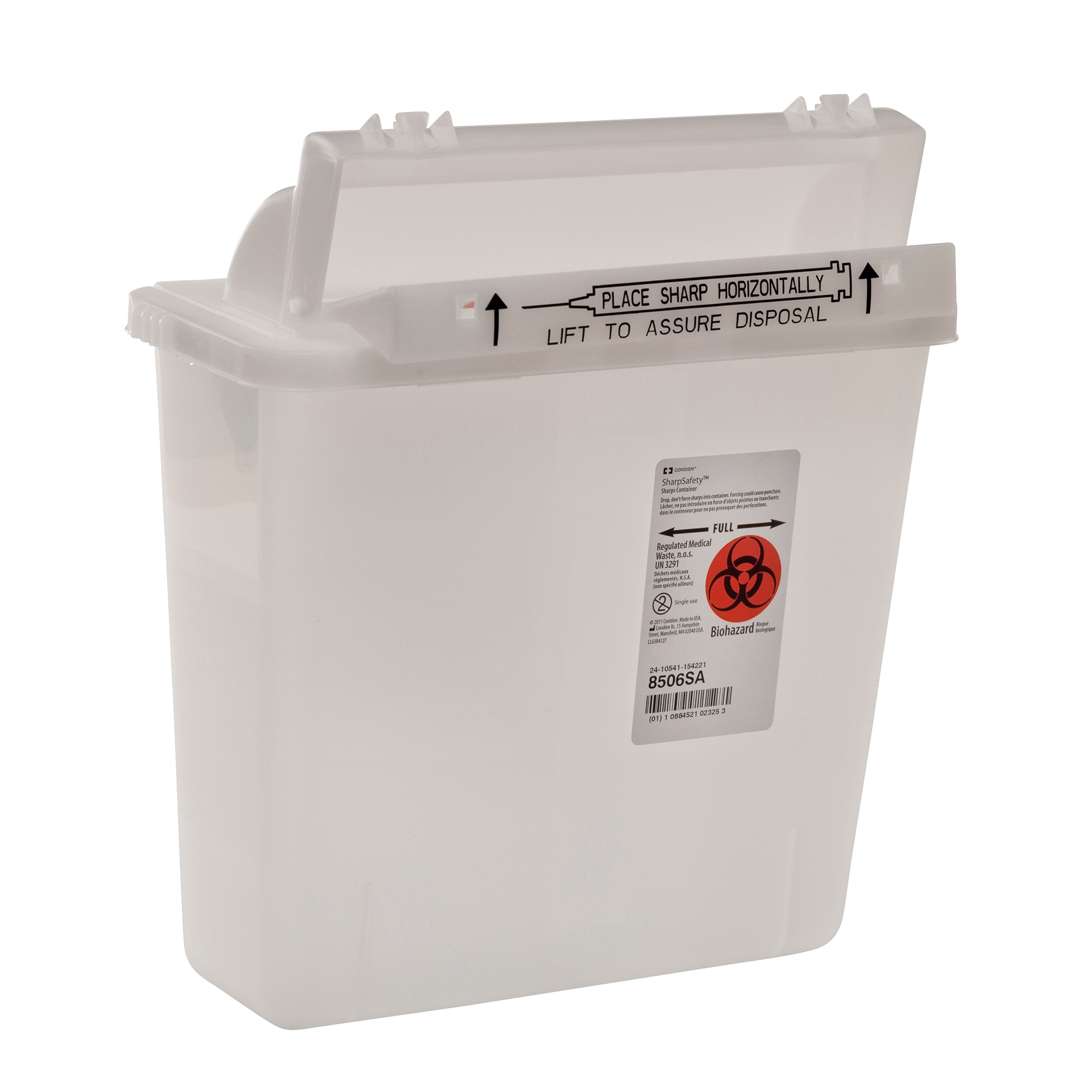 Sharps Container SharpStar™ In-Room™ Translucent Base 12-1/2 H X 10-3/4 W X 5-1/2 D Inch Horizontal Entry 1.25 Gallon Sharps Container SharpStar™ In-Room™ Translucent Base 12-1/2 H X 10-3/4 W X 5-1/2 D Inch Horizontal Entry 1.25 Gallon