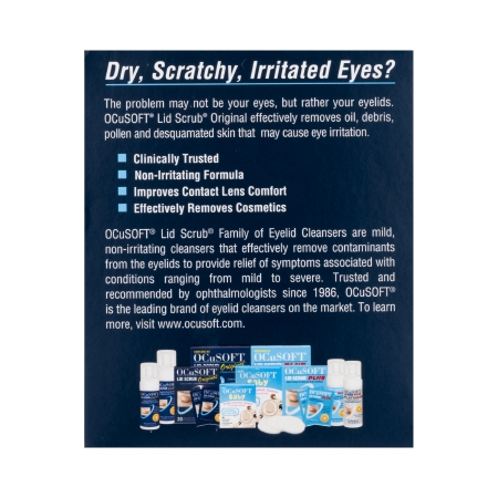 Eyelid Cleanser OCuSOFT® Lid Scrub® 30 per Box Wipe