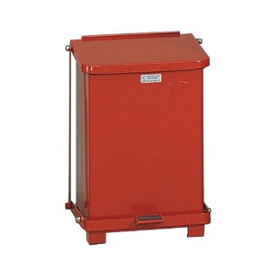 Medical Waste Trash Can Rubbermaid® Defenders® 28 Quart / 7 gal. Red Steel Square