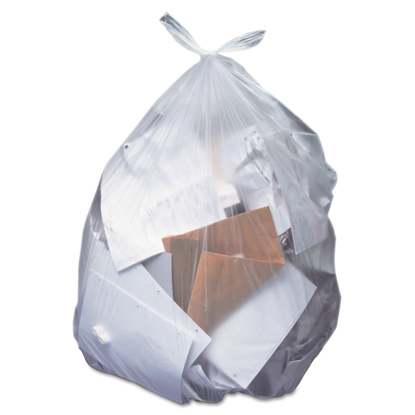 Trash Bag Heritage™ 30 gal. 0.65 mil 30 X 36 Inch Clear Heavy Duty Star Seal Bottom Flat Pack