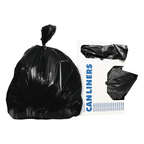 Trash Bag Heritage™ X-Liner™ 45 gal. 1.5 mil 40 X 46 Inch Black Super Heavy Duty Star Seal Bottom Flat Pack