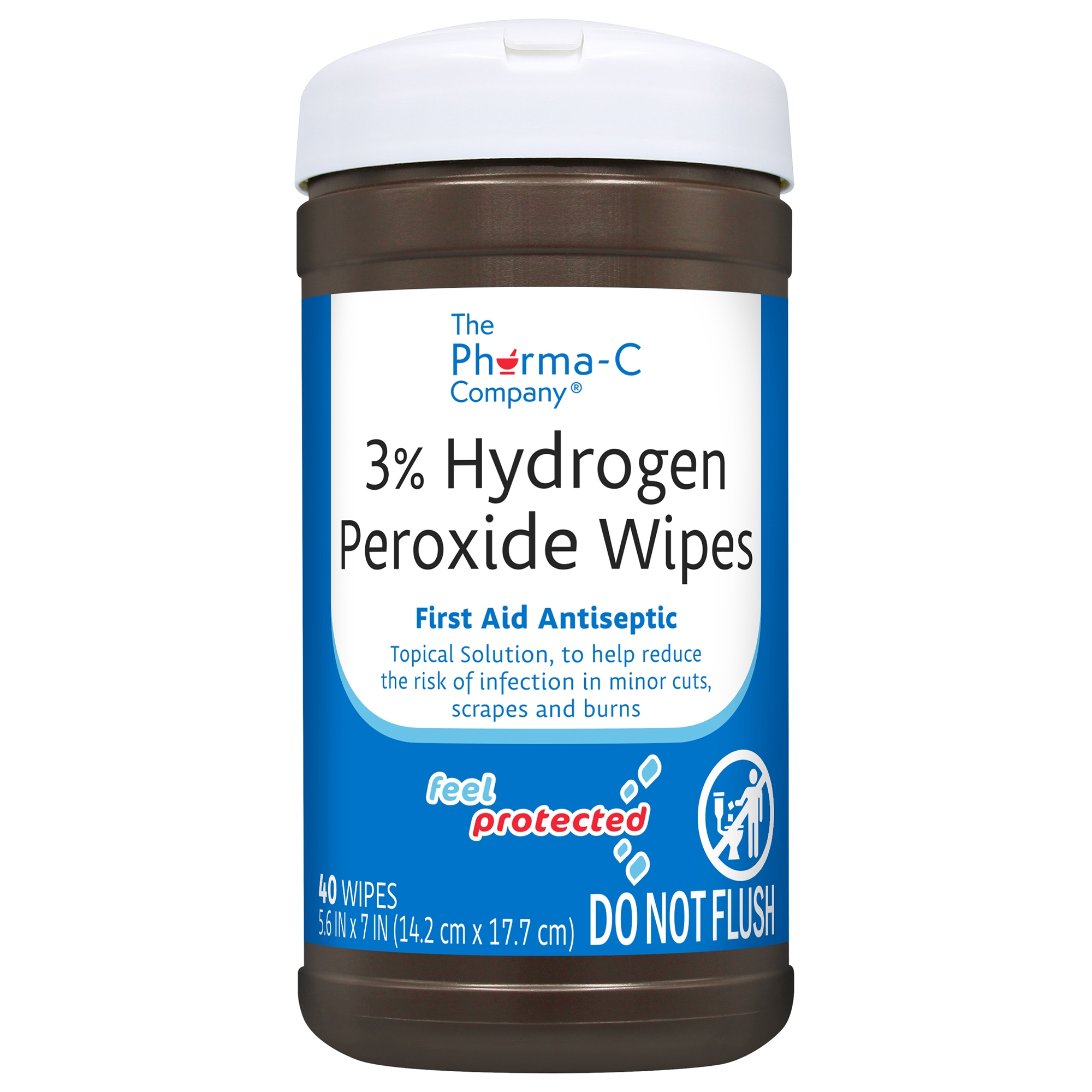 Antiseptic Skin Wipe Hydrogen Peroxide The Pharma-C Company® Towelette Canister Antiseptic Skin Wipe Hydrogen Peroxide The Pharma-C Company® Towelette Canister