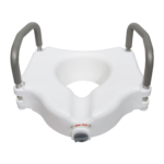 Raised Toilet Seat with Arms McKesson 5 Inch Height Standard / Elongated 300 lbs. Weight Capacity