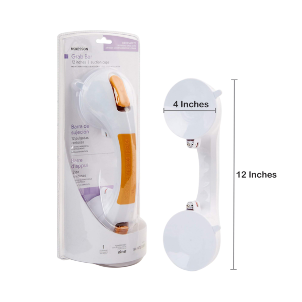 Suction-Cup Grab Bar McKesson White / Yellow Plastic