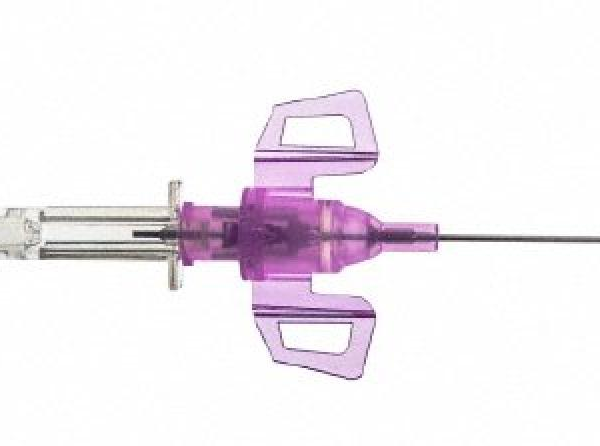 B. Braun Introcan Safety 3 Closed IV Catheters, Sterile, Disposable, 1.25 Inch, Polyurethane, Pink, 60 mL / min, 20 Gauge, Plastic Hub, Winged Hub, Stainless Steel, Universal Bevel, Without Port, Without Port, Sliding Safety Needle, Radiopaque