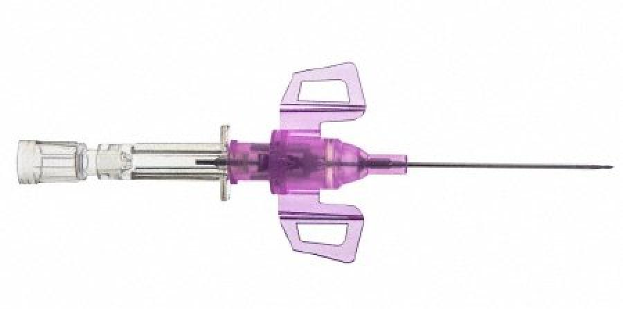 B. Braun Introcan Safety 3 Closed IV Catheters, Sterile, Disposable, 1.25 Inch, Polyurethane, Pink, 60 mL / min, 20 Gauge, Plastic Hub, Winged Hub, Stainless Steel, Universal Bevel, Without Port, Without Port, Sliding Safety Needle, Radiopaque