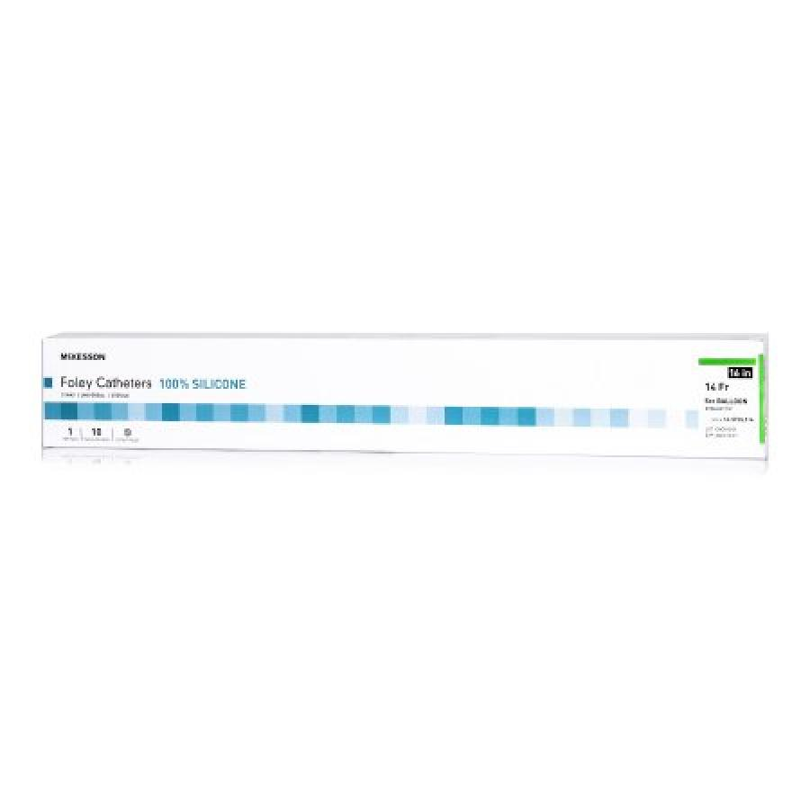 McKesson Foley Catheters, 16 Inch, Silicone, 5 cc Balloon, Sterile, Standard Tip, Green, 14 Fr., 2-Way McKesson Foley Catheters, 16 Inch, Silicone, 5 cc Balloon, Sterile, Standard Tip, Green, 14 Fr., 2-Way