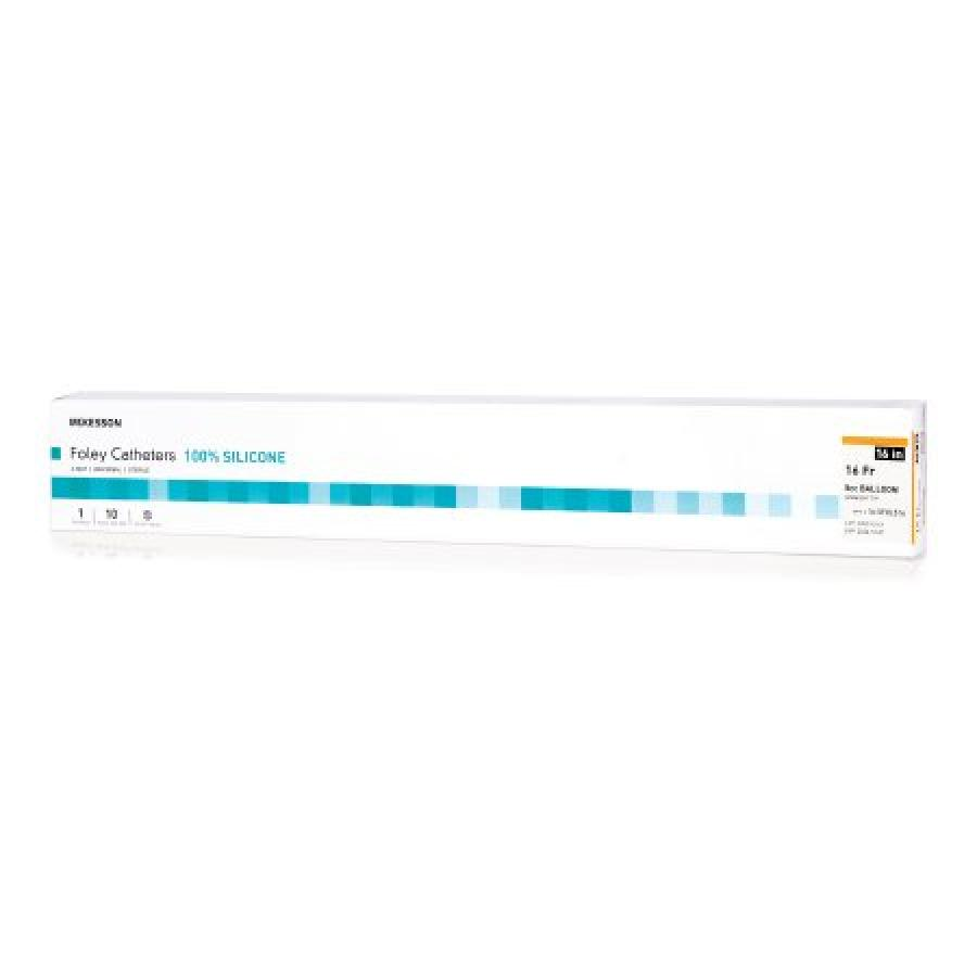 McKesson Foley Catheters, 16 Inch, Silicone, 5 cc Balloon, Sterile, Standard Tip, Orange, 16 Fr., 2-Way