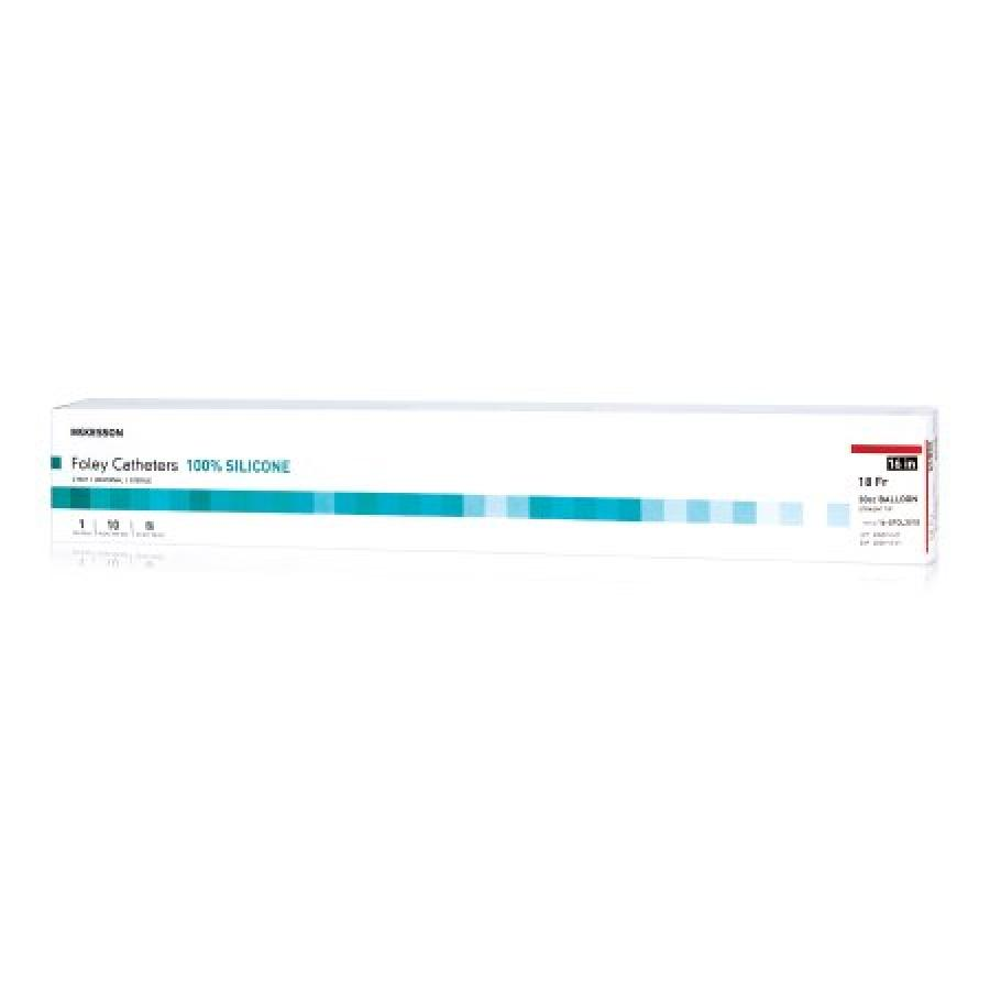 McKesson Foley Catheters, 16 Inch, Silicone, 30 cc Balloon, Sterile, Standard Tip, Red, 18 Fr., 2-Way McKesson Foley Catheters, 16 Inch, Silicone, 30 cc Balloon, Sterile, Standard Tip, Red, 18 Fr., 2-Way