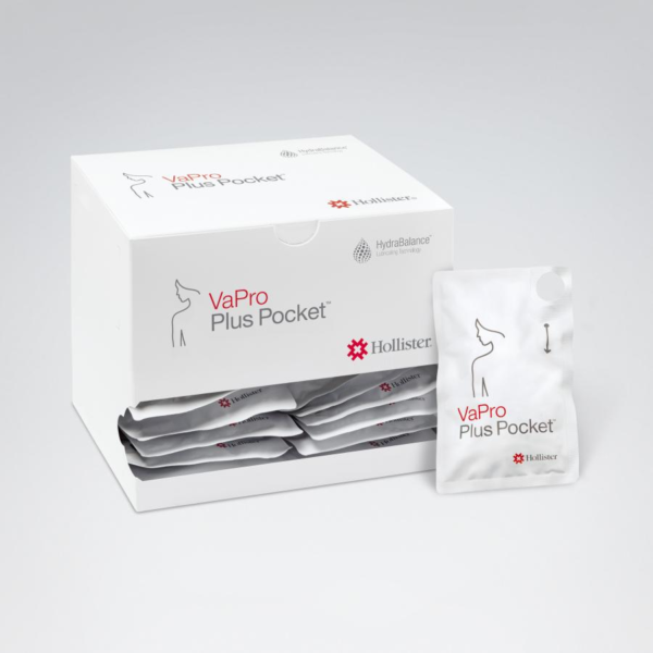 Hollister Vapro Plus Pocket Hydrophilic Intermittent Catheters, 14 Fr, 8 Inch, Sterile, 1000 mL Collection Bag, Straight Tip