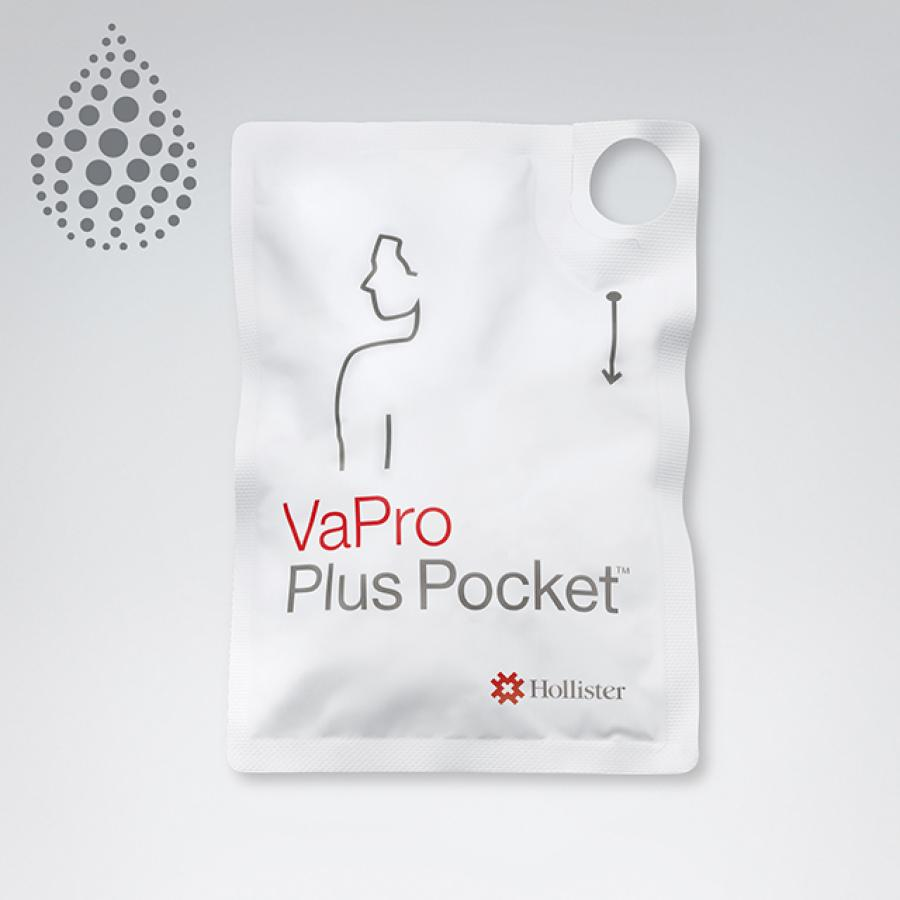 Hollister VaPro Plus Pocket Hydrophilic Intermittent Catheters, Adult, Male, 16 In. 8 Fr., Straight Tip, Hydrophilic Coated PVC, Disposable, Sterile, Latex- Free