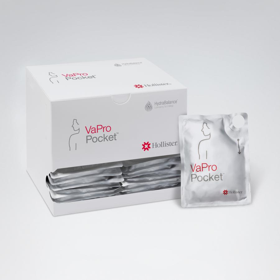 VaPro Pocket No Touch Intermittent Catheter, 10 Fr., 16 Inch Length, Hydrophilic Coated PVC, Straight Tip, Without Collection Bag