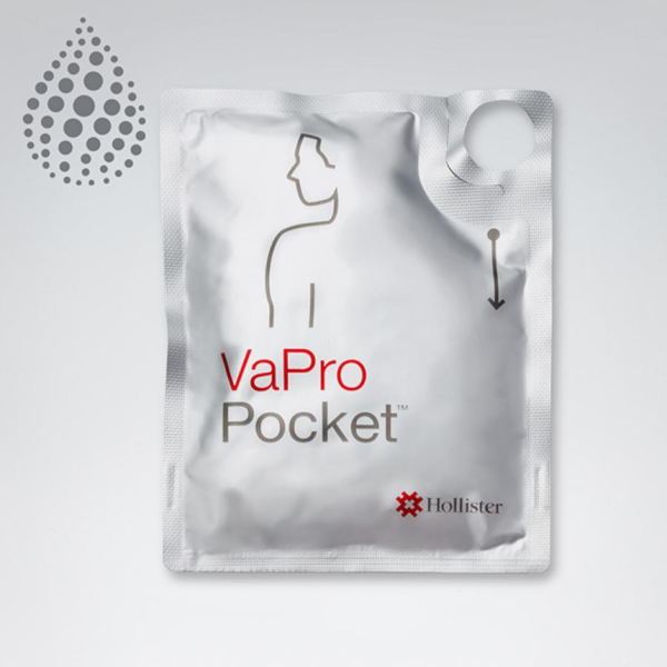VaPro Pocket No Touch Intermittent Catheters, 12 Fr., 16 Inch Length, Hydrophilic Coated PVC, Straight Tip, Without Collection Bag