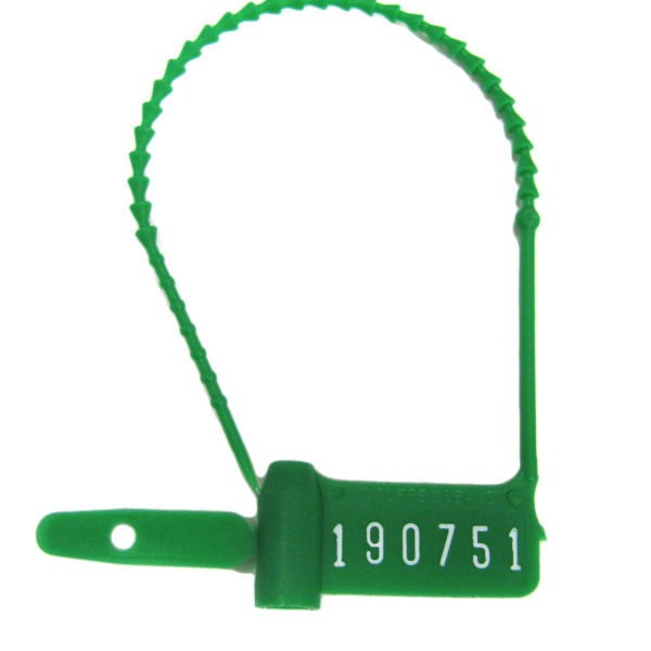 Tamper Evident Seal Cynch-Loks Numbered Green Plastic 6 Inch Length
