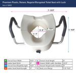 Raised Toilet Seat with Arms drive™ Premium 5 Inch Height Elongated 300 lbs. Weight Capacity