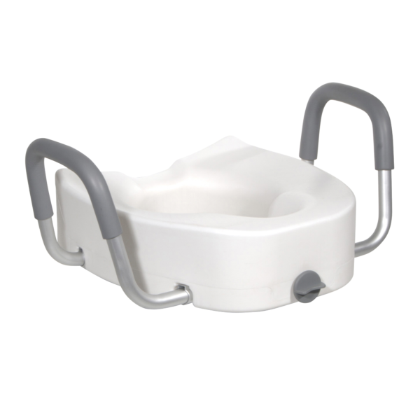 Raised Toilet Seat with Arms drive™ Premium 5 Inch Height Elongated 300 lbs. Weight Capacity