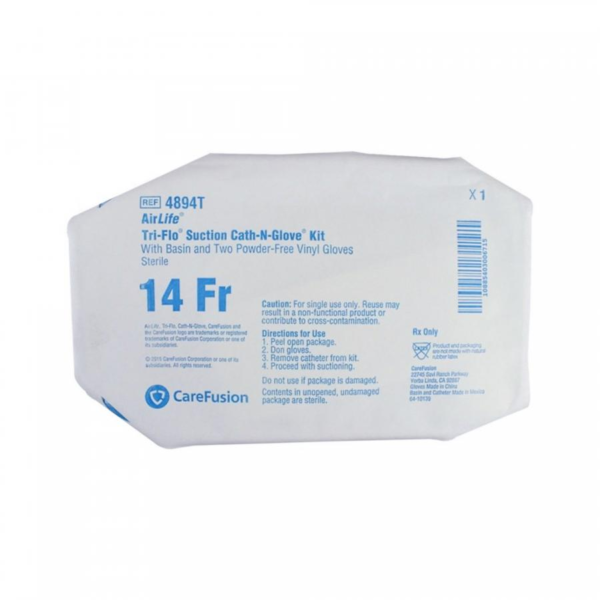 Vyaire Medical AirLife Cath-N-Glove Suction Catheter Kit, Sterile, 14 FR.