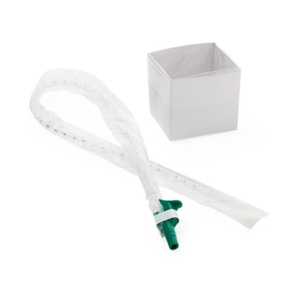 Medline Suction Catheters Kits, (1) 14 Fr. Sleeved Suction Catheter with Valve(1) Pop-Up Cup, Sterile, 14 Fr., Whistle Tip