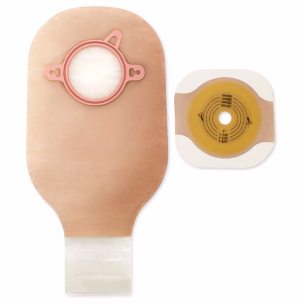 Ostomy Pouch New Image™ Two-Piece System Flat, Trim to Fit Up to 1-3/4 Inch Stoma Drainable