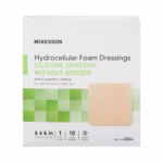 Foam Dressing McKesson 6 X 6 Inch Without Border Film Backing Silicone Gel Adhesive Square Sterile #4864 - Image 2