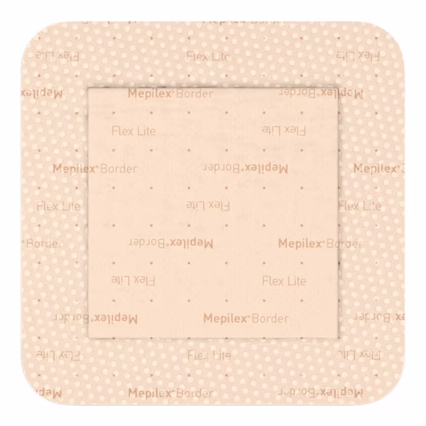 Thin Foam Dressing Mepilex® Border Flex Lite 3 X 3 Inch With Border Film Backing Silicone Adhesive Square Sterile