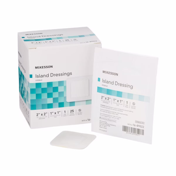 Island Dressing McKesson 2 X 2 Inch Square Sterile