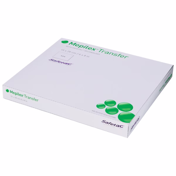 Thin Foam Transfer Dressing Mepilex® Transfer 6 X 8 Inch Without Border Film Backing Silicone Adhesive Rectangle Sterile #294899