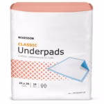 Disposable Underpad McKesson Classic 23 X 36 Inch Fluff Mat Light Absorbency #UPLT2336V120