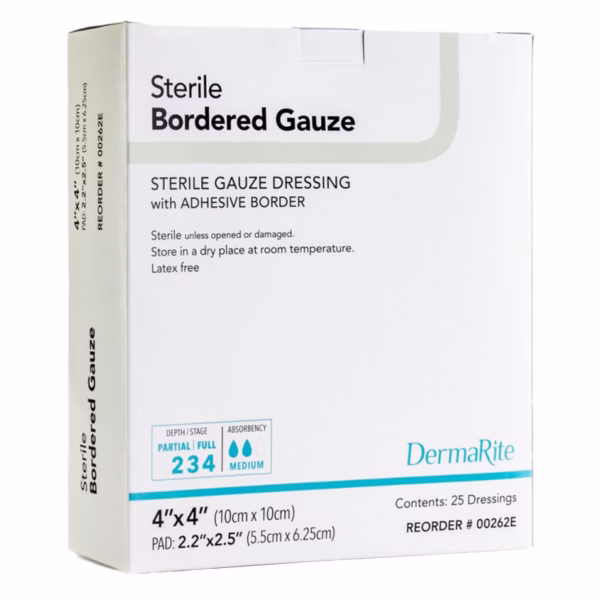 Island Dressing DermaRite® Bordered Gauze 4 X 4 Inch Square Sterile