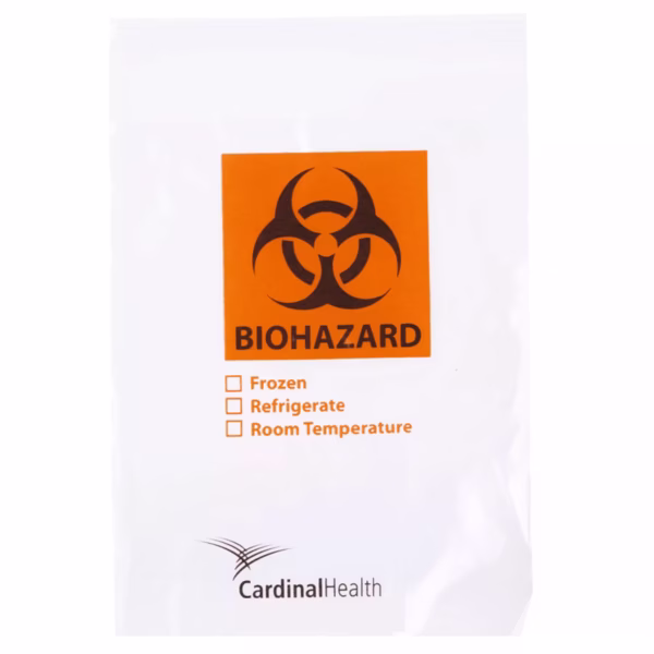Specimen Transport Bag with Document Pouch 6 X 9 Inch Zip Closure Biohazard Symbol / Storage Instructions / Instructions for Use NonSterile #CH6X9BIO