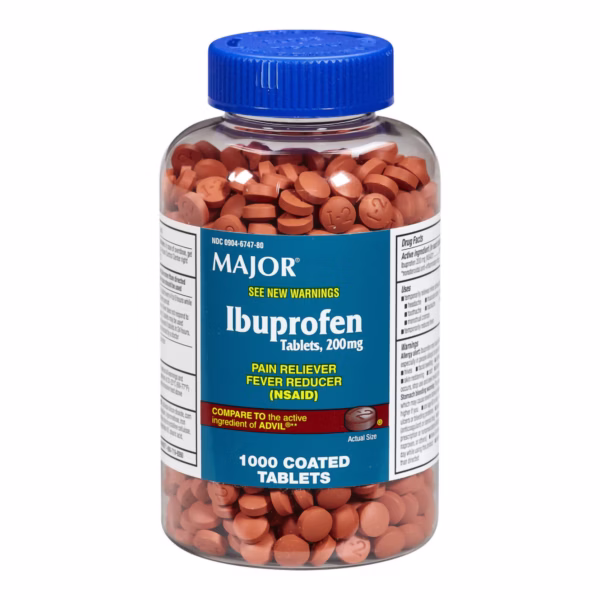Pain Relief Major® 200 mg Strength Ibuprofen Tablet 1,000 per Bottle #00904674780