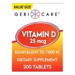 Vitamin Supplement Geri-Care® Vitamin D3 1,000 IU Strength Tablet 200 per Bottle #876-20-GCP