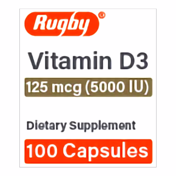 Vitamin Supplement Vitamin D3 125 mcg Strength Capsule 100 per Bottle #80681013100