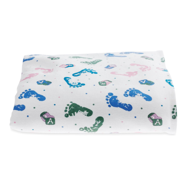 Baby Blanket Kuddle-Up 34 X 40 Inch Cotton Baby Footprint Print #MDTPB3C40FTP