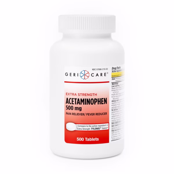 Pain Relief Geri-Care® 500 mg Strength Acetaminophen Tablet 500 per Bottle #201-50-GCP