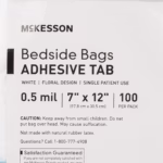 Bedside Bag McKesson 7 X 11.5 Inch White / Blue Floral Print Polyethylene #16-9203 - Image 2