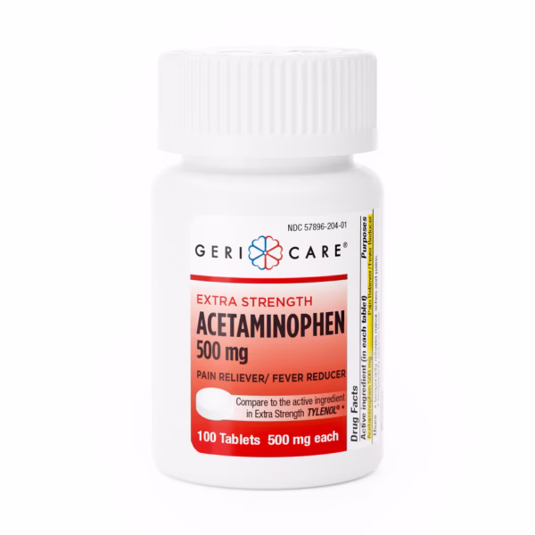 Pain Relief Geri-Care® 500 mg Strength Acetaminophen Tablet 100 per Bottle #201-01-GCP